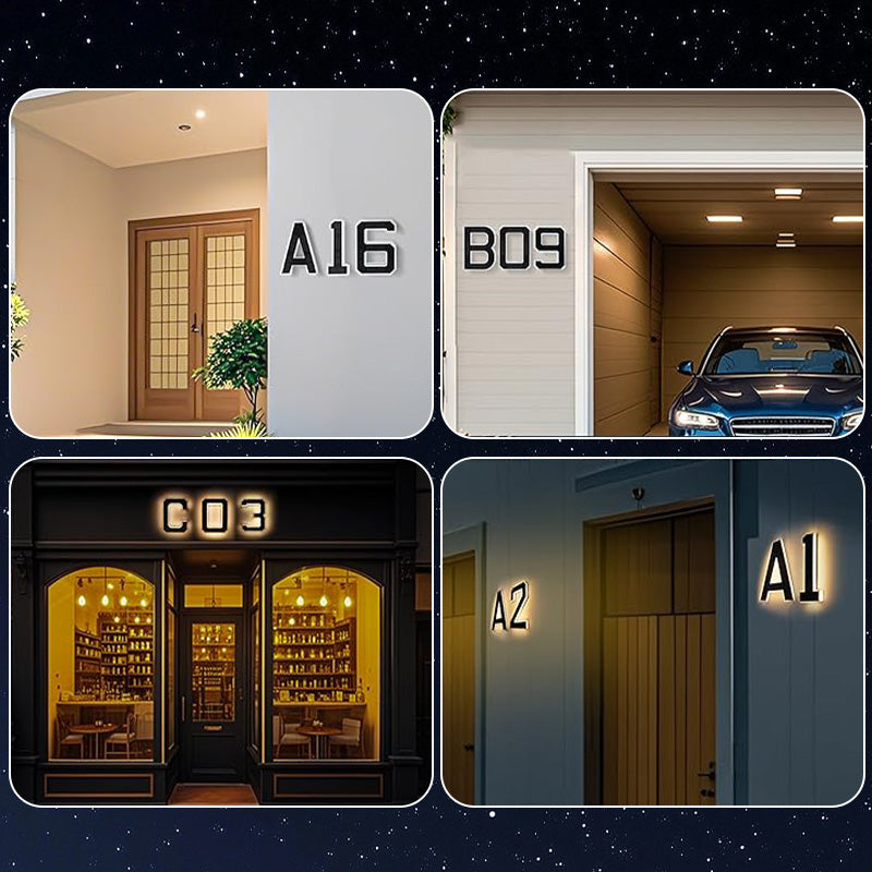 9-Inch Solar Lighted House Numbers for Outside