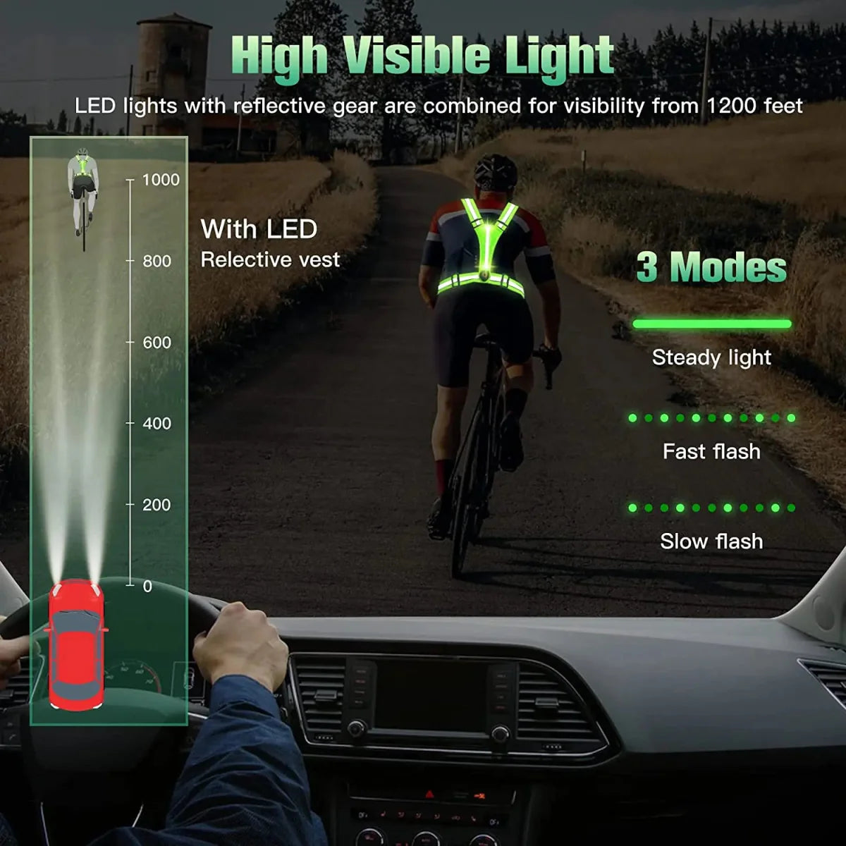 NightBright LED Running Vest