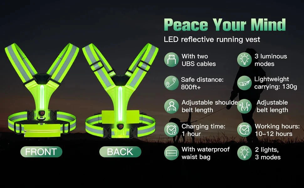 NightBright LED Running Vest